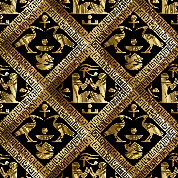 Mısır hiyeroglif vektör seamless modeli. Kıvrımlı