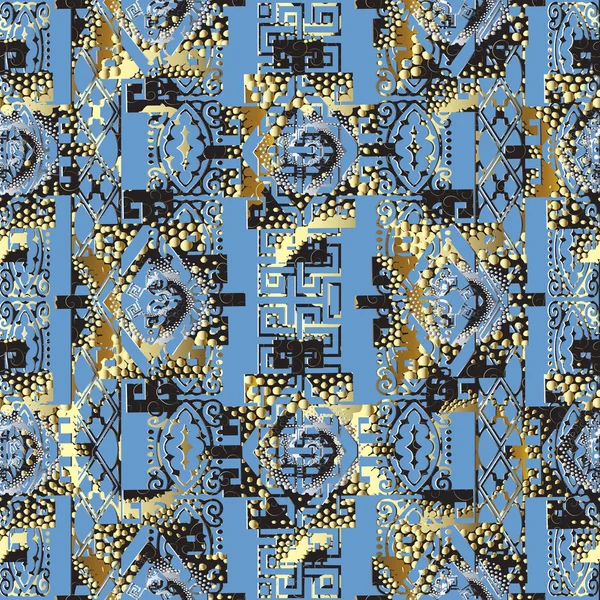 Vector geométrico abstracto 3d patrón sin costura. Grunge azul claro — Archivo Imágenes Vectoriales