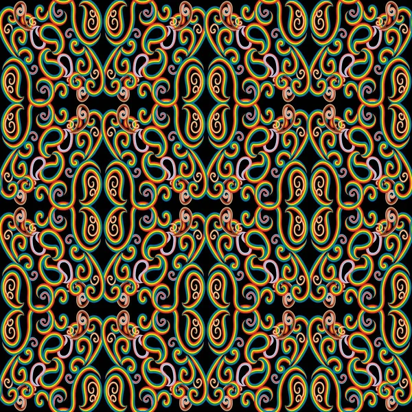Paisley naadloze patroon. Decoratieve versiering kleurrijke etnische — Stockvector