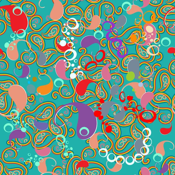 カラフルなペーズリー柄のシームレス パターン。ベクトル民族装飾ブリッグ — ストックベクタ