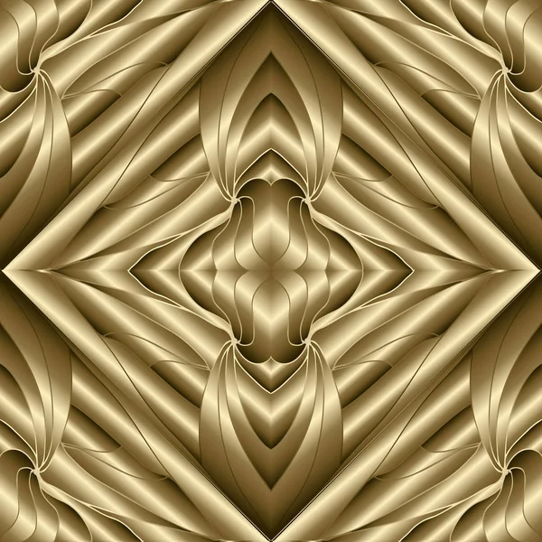 Gold 3d geometric vector seamless pattern. Modern abstract textu — Stock Vector