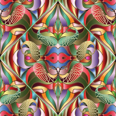 Renkli parlak soyut desenli seamless modeli. Vektör geomet