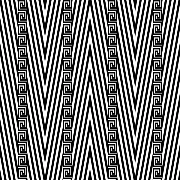 Zigzag chevron vector naadloze patroon. Zwart-wit — Stockvector