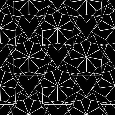 Soyut vektör geometrik seamless modeli. Siyah ve beyaz