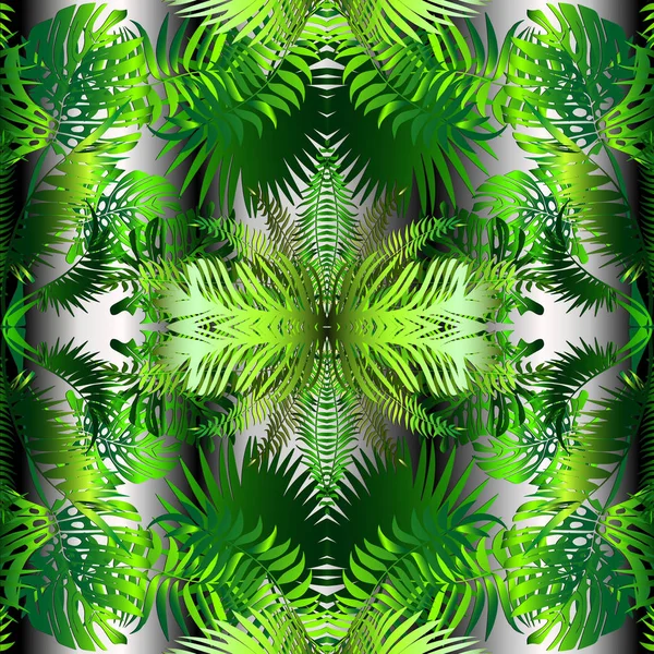 Palm leaves decorative seamless pattern. Vector abstract floral — Stock Vector