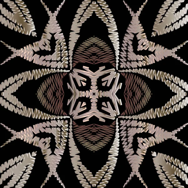 Broderie model vector baroc ornamental fără sudură. Fundal colorat floral grunge. Tapiserie tapet. Damasc ornează flori, frunze, eclozează ornamente baroce. Brodate textura covor — Vector de stoc