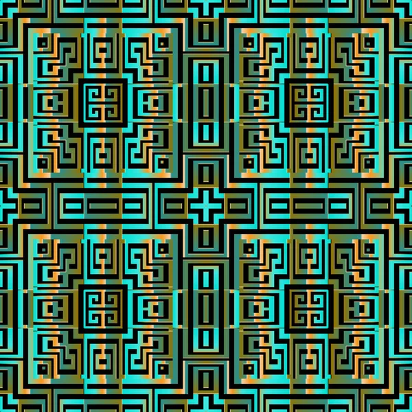 Géométrique ornemental grec vecteur motif sans couture. Moderne abstrait fond grait à motifs. Décoratif répétition géométrique formes toile de fond. Clé grecque serpente ornement avec labyrinthe labyrinthe labyrinthe — Image vectorielle