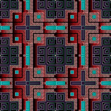 3d geometrik Yunan vektörü kusursuz desen. Yüzey süslemesi a