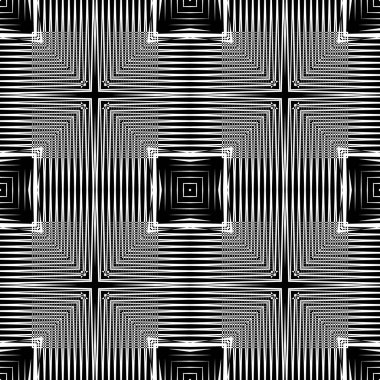 Geometrik çizgili çizgiler vektörsüz desen. Soyut siyah 