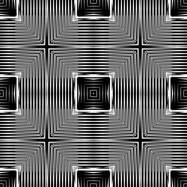 Geometrische gestreifte Linien vektoren nahtlose Muster. abstraktes Schwarz — Stockvektor