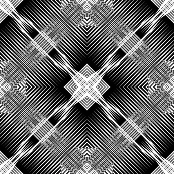 Lignes rayées géométriques vectoriel motif sans couture. Résumé noir — Image vectorielle