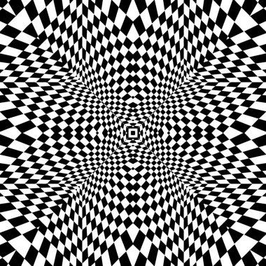 Black and white geometric vector seamless pattern. Checkered pla