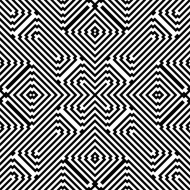 Striped vector seamless pattern. Black and white modern creative