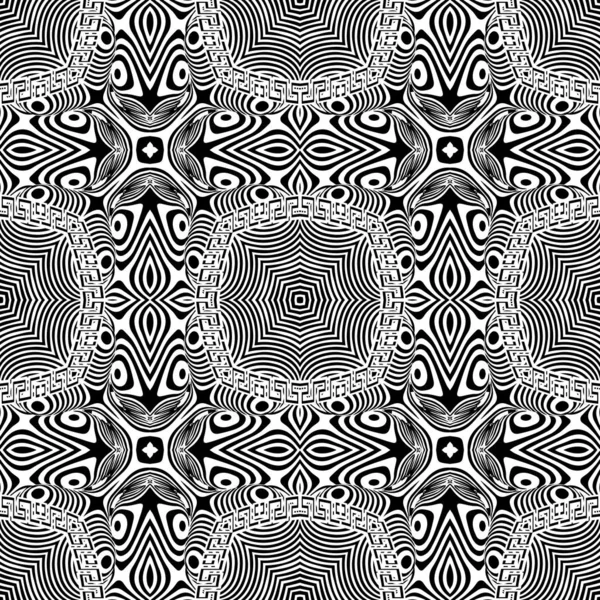 Abstracto patrón de rayas blanco y negro sin costura vector. Moderno — Vector de stock