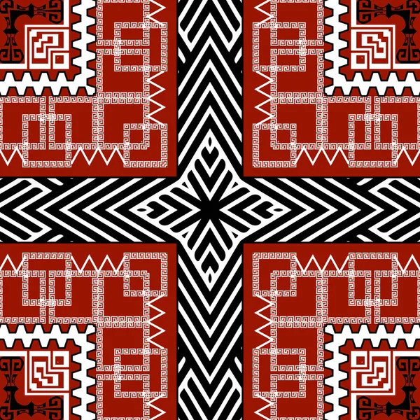 Geométrico patrón sin costura vector griego colorido. Étnica tribal — Archivo Imágenes Vectoriales