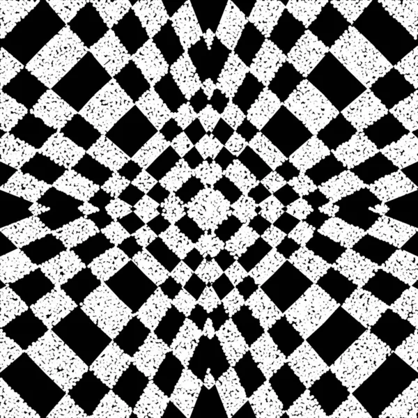 Textured black and white geometric vector seamless pattern. Grun — Stok Vektör