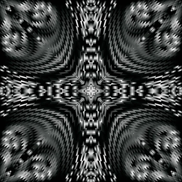 3d surface abstract dark black vector seamless pattern. Ornament — Stok Vektör