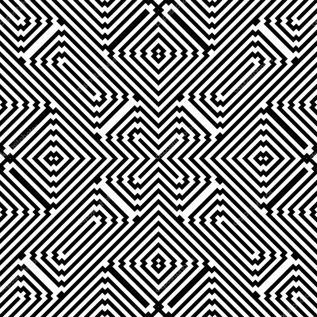 Striped vector seamless pattern. Black and white modern creative