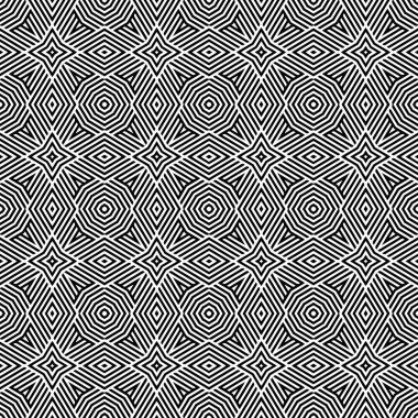 Striped geometric vector seamless pattern. Black and white elega