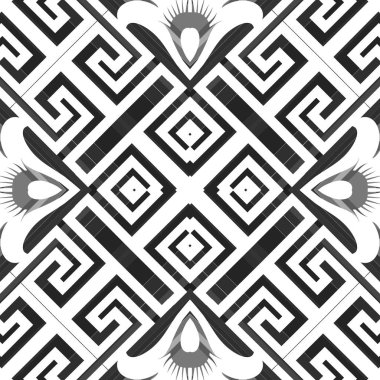 Greek floral beautiful vector seamless pattern. Elegant ornament