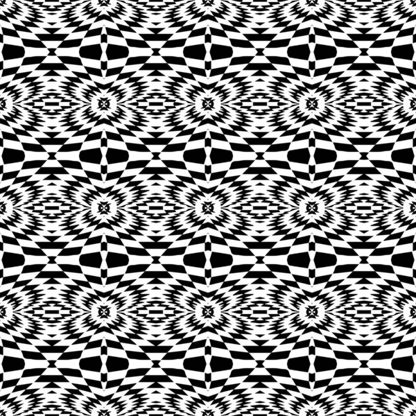 Modèle sans couture vectoriel géométrique noir et blanc. Monochrome ba — Image vectorielle