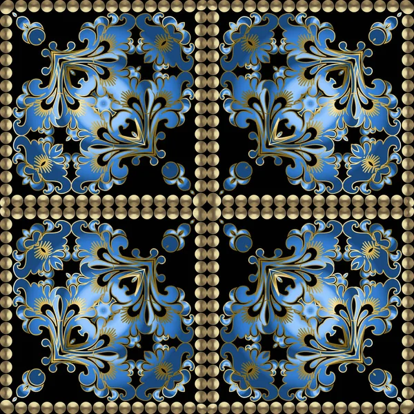 Floral vecteur coloré motif sans couture 3d. Ornement ethnique st — Image vectorielle