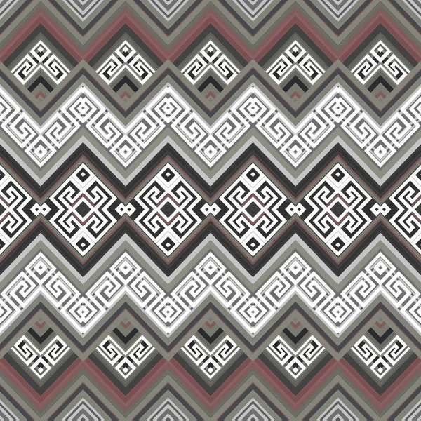 Zigzag vector seamless border pattern. Ornamental geometric gree — Stok Vektör