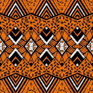 Çizgili geometrik işlemeli, dikişsiz desen. Renkli soyut