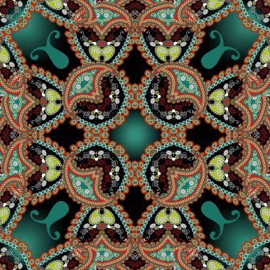 Çiçeksel renkli soyut vektör yeşil desensiz desen. 