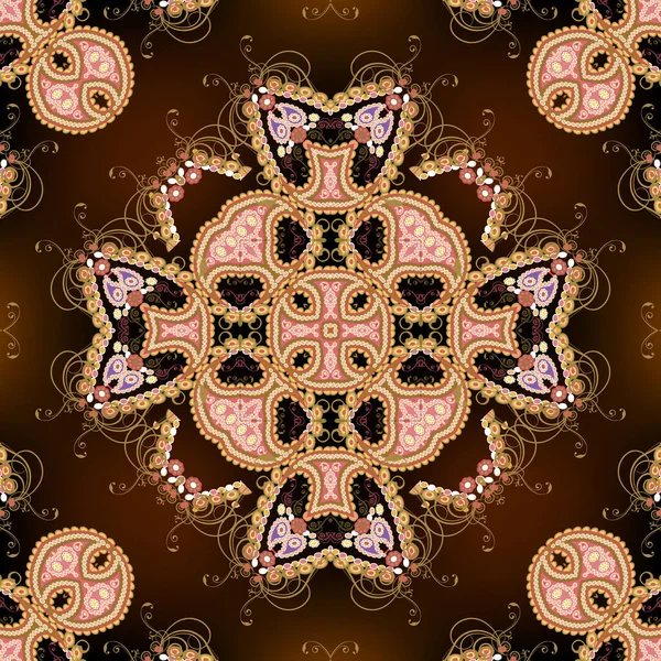 Floral vecteur abstrait coloré Paisley motif sans couture. Doodl — Image vectorielle