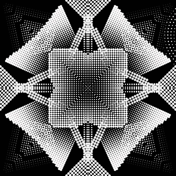 Cirklar halvton 3d vektor sömlös mönster. Prickad abstrakt geo — Stock vektor
