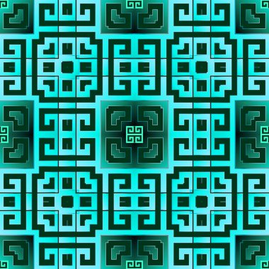 Yunan zarif karesi vektörsüz desen çiziyor. Süslü geometrik etnik kabile geçmişi. Renkli soyut moda arka planı. Geometrik modern süslemeli Yunan anahtarlarının süsü. Güzel tasarım