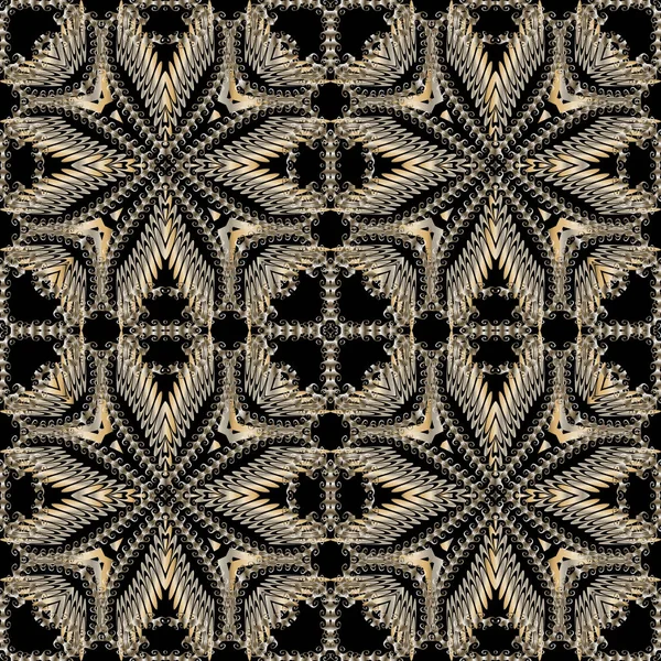 Elegante textura abstracta vector patrón sin costura. Fondo floral ornamental de estilo tribal étnico. Fondo geométrico repetido. Hermoso adorno. Diseño decorativo adornado. Formas geométricas, flores — Vector de stock