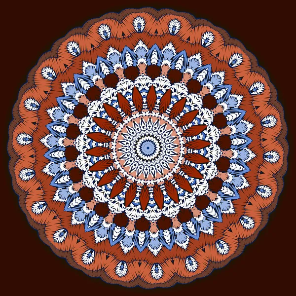 Tapisserie ethnique vecteur coloré motif mandala. Texte ornemental — Image vectorielle