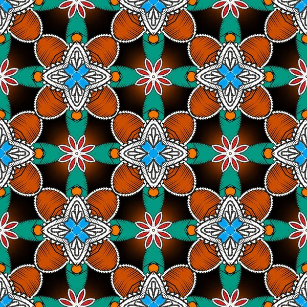 Tapisserie floral vecteur coloré motif sans couture. Textes ornementaux — Image vectorielle