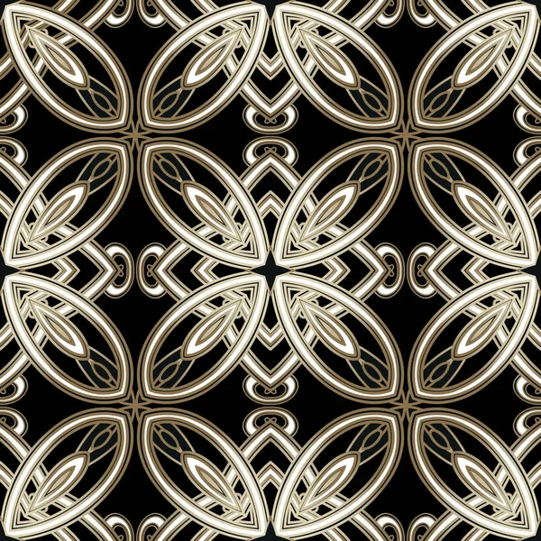Hermoso patrón inconsútil vector arabesco floral. Oro intrica — Vector de stock