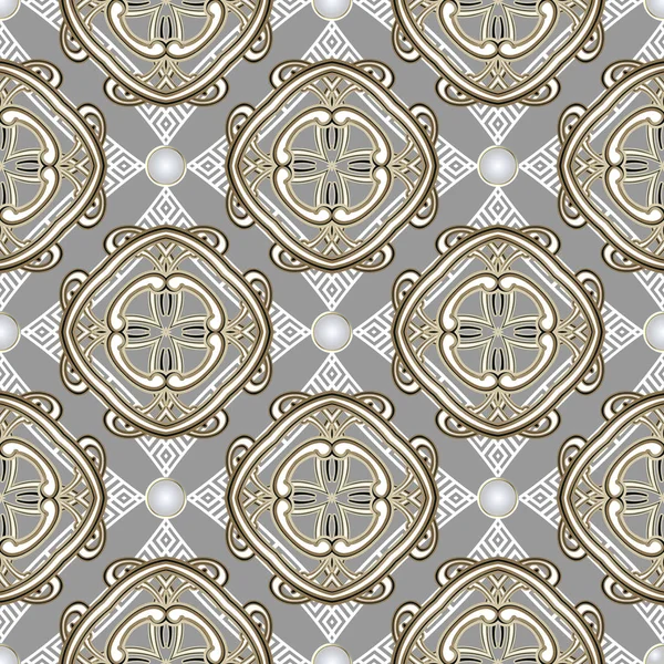 Luxe Griekse vector naadloos patroon. Sierlijke sieraden licht abstr — Stockvector