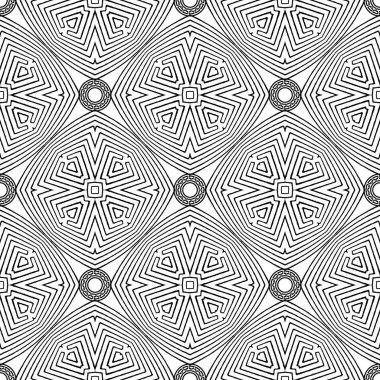 Kabile siyah beyaz zarif Yunan vektörü kusursuz desen. Ornam