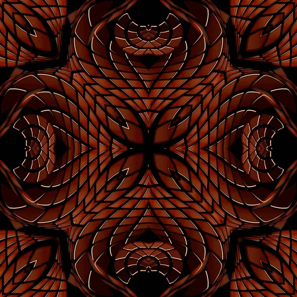 Texturizado vermelho escuro 3d vetor sem costura padrão. Fundo de grunge ornamental abstrato. Repetição de superfície pano de fundo padronizado. Design de luxo na moda. Ornamentos modernos geométricos. Textura ornamentada infinita — Vetor de Stock