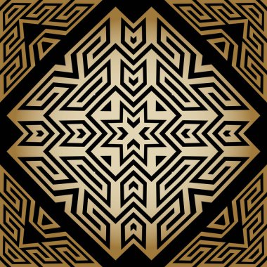 Yunan zarif vektörü kusursuz desen. Süslü geometrik etnik kabile tarzı arka plan. Renkli soyut moda arka planı. Geometrik modern altın Yunan anahtarlarının süsü. Güzel tasarım.