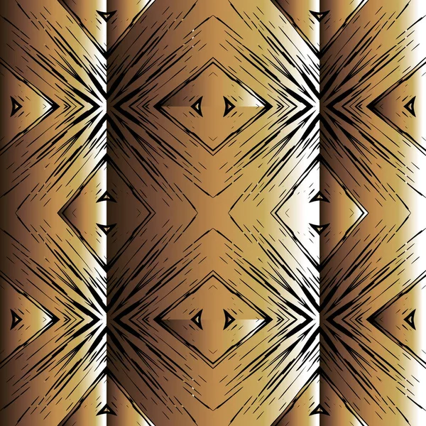 Geometrische Vector Naadloos Patroon Symmetrische Siergrunge Achtergrond Herhaal Getextureerde Abstracte — Stockvector