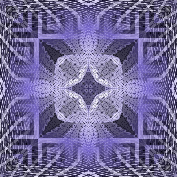 Halvljusets geometriska vektor sömlöst mönster. Grekisk stil mönstrad modern bakgrund. Upprepa abstrakt halv ton bakgrund. Symmetrisk trendig grekisk nyckel slingrar prydnad med ramar, former, blommor — Stock vektor