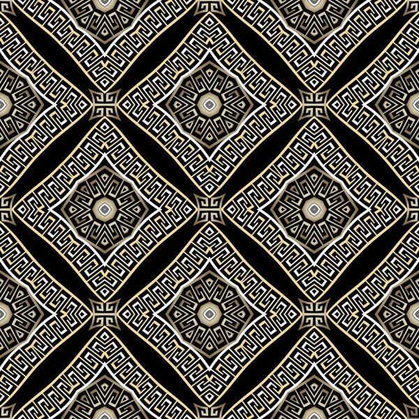 Padrão sem emenda vetorial colorido grego. Ornamental geométrica étnica tribal estilo fundo. Repita o pano de fundo abstrato da moda. Geométrico moderno ornamentado grego chave meandros ornamento. Design bonito —  Vetores de Stock