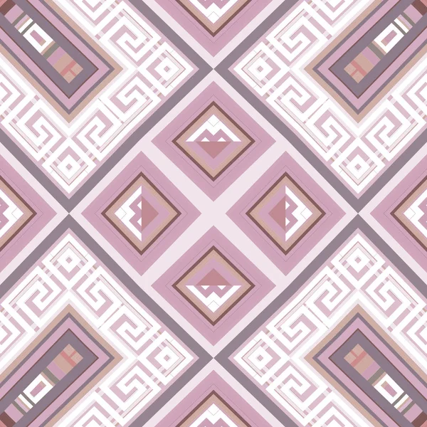 Greek elegance vector seamless pattern. Ornamental geometric ethnic tribal style background. Colorful abstract trendy backdrop. Geometric modern greek key meanders ornament. Beautiful pink design — Stock Vector