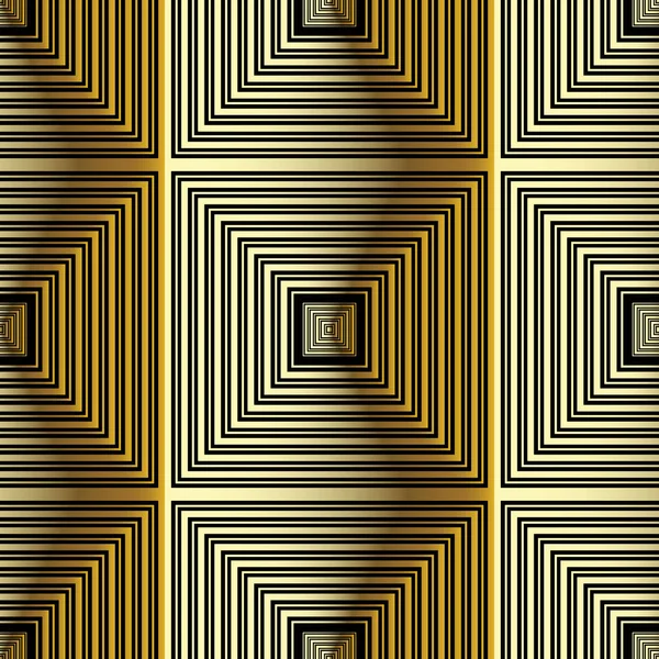 Oro Cuadros Patrón Inconsútil Vector Fondo Superficie Rayas Cuadros Repita — Vector de stock