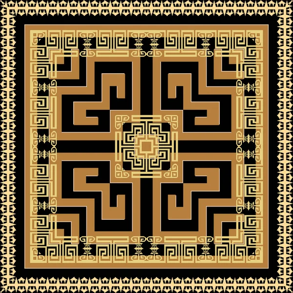 Nahtloses Muster aus ethnischen Schottenmustern. Griechischer Stil abstrakte karierte Hintergrund. Moderner geometrischer Hintergrund, der sich wiederholt. Griechisches Schlüsselmäanderornament. Symmetrisches kunstvolles Design mit Labyrinthe, Formen, Rahmen — Stockvektor