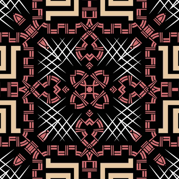 Tribal Ethnique Coloré Motif Sans Couture Fond Géométrique Ornemental Vectoriel — Image vectorielle