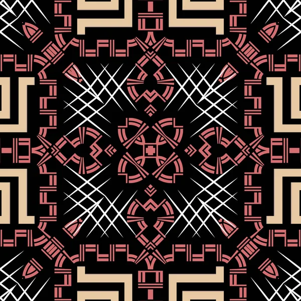 Modelul Tribal Etnic Colorat Fără Sudură Fundal Geometric Ornamental Vectorial — Vector de stoc