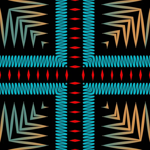 Karierte Stickerei Vektor nahtlose Muster. Texturierter Schottenhintergrund. Tapisserien wiederholen Zick-Zack-Kulissen. Gestickte Streifen, Zickzacklinien, geometrische Formen, Goldrahmen, Quadrate, Grenzen — Stockvektor