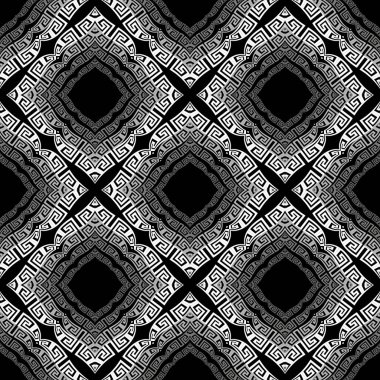 Yunan vektörü kusursuz desen. Süslü geometrik etnik kabile geçmişi. Soyut tekrarlama arkaplanı. Geometrik modern Yunan anahtar yarım ton süsü. Güzel bir çiçek tasarımı. Arabesk Biçimi.